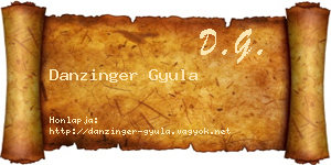 Danzinger Gyula névjegykártya